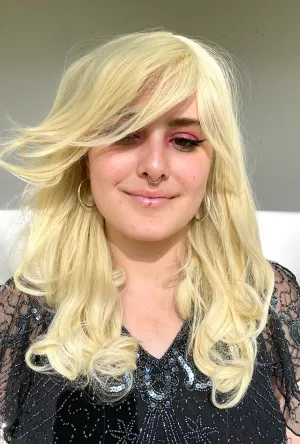 Deluxe Blonde Mid Length Curly Wig