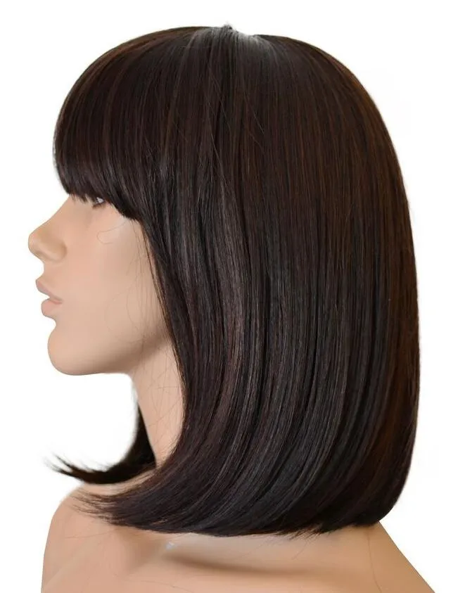 Deluxe Dark Brown Bob Wig