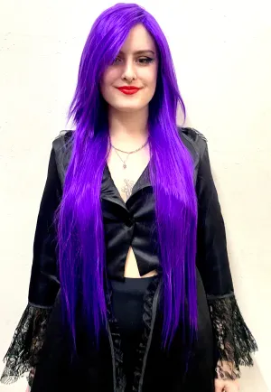 Deluxe Extra-Long Straight Purple Wig