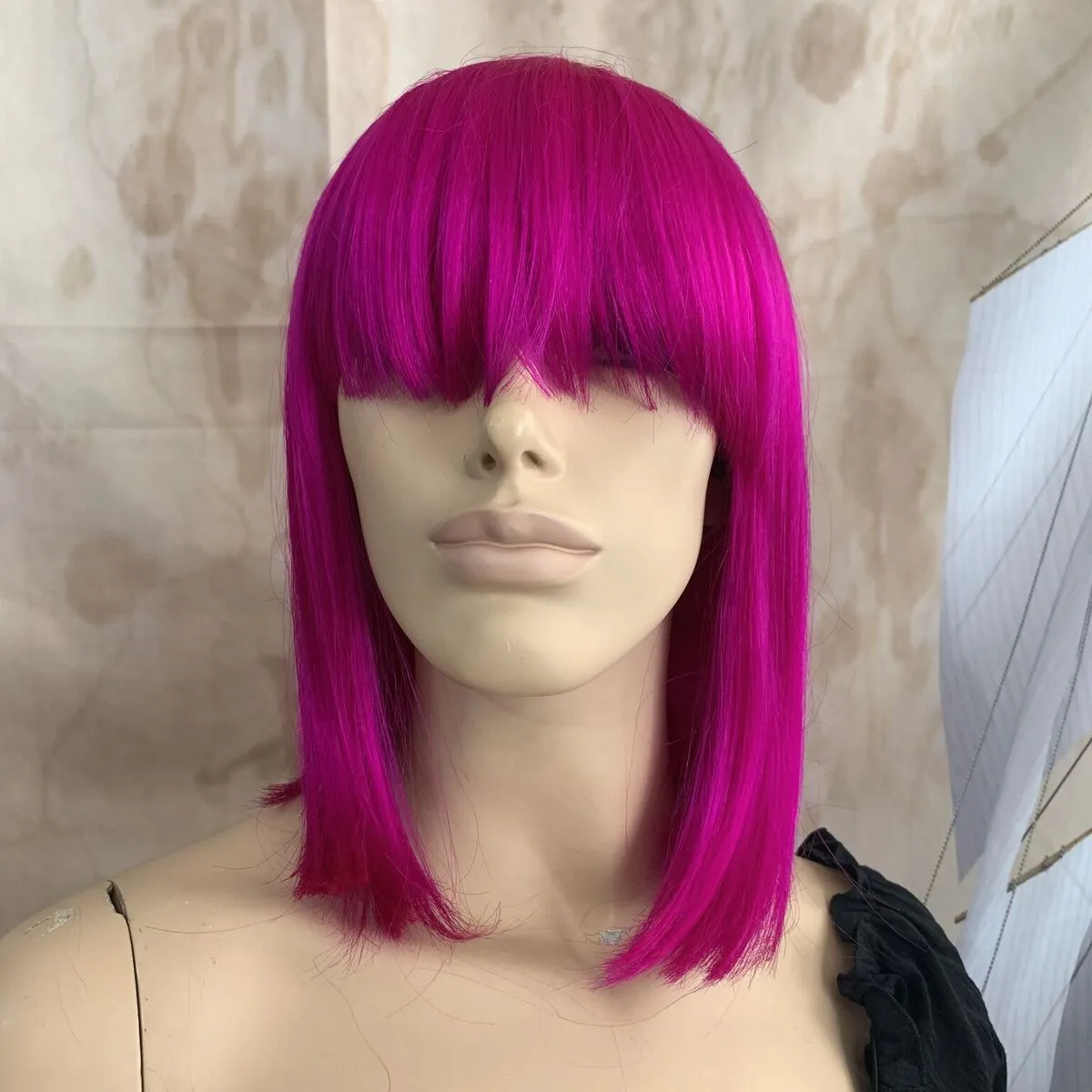 Deluxe Magenta Bob Wig