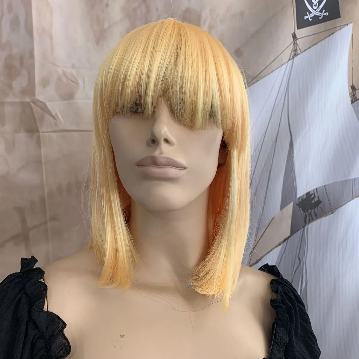 Deluxe Peach Blonde Bob Wig