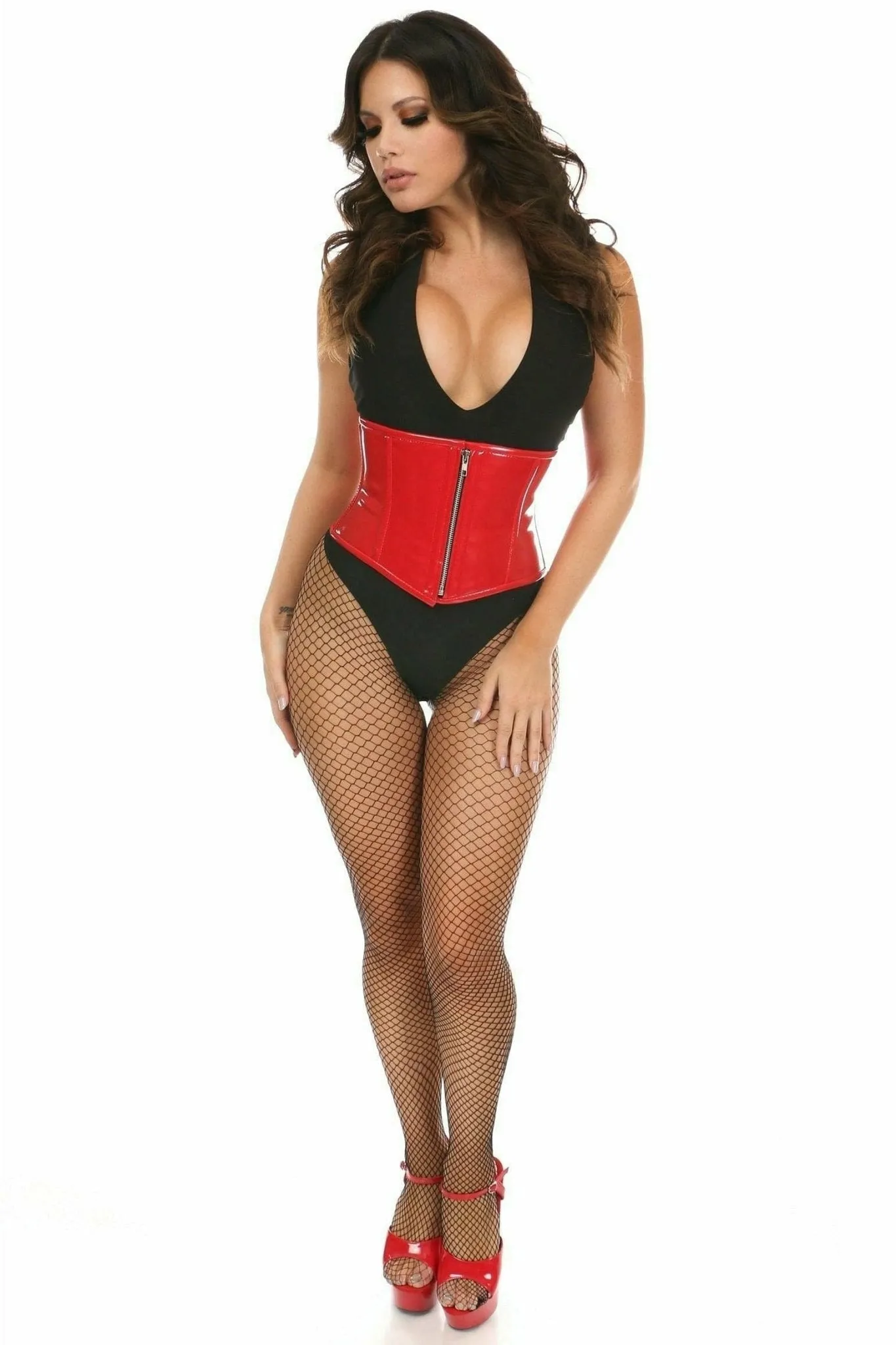 Deluxe Red Patent Steel Boned Mini Cincher