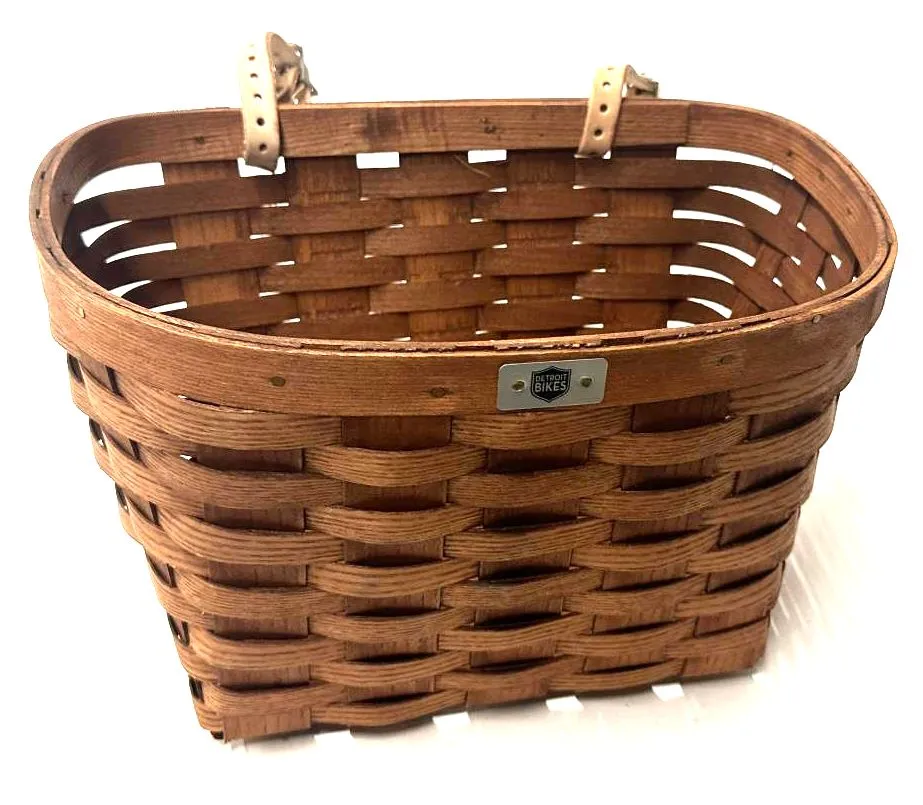 Detroit Bikes Handlebar Large Front Bicycle Walker Basket Cherry by Peterboro
