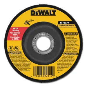 DeWalt® Type 27 Depressed Center Wheels, 6 x 1/4 x 7/8, A24R Grit, Aluminum Oxide, DW4624