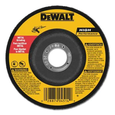 DeWalt® Type 27 Depressed Center Wheels, 6 x 1/4 x 7/8, A24R Grit, Aluminum Oxide, DW4624
