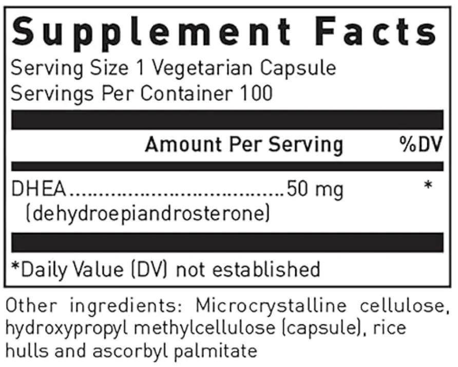 DHEA 50mg 100 Vegetarian