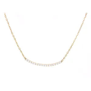 Diamond Curved Bar Necklace