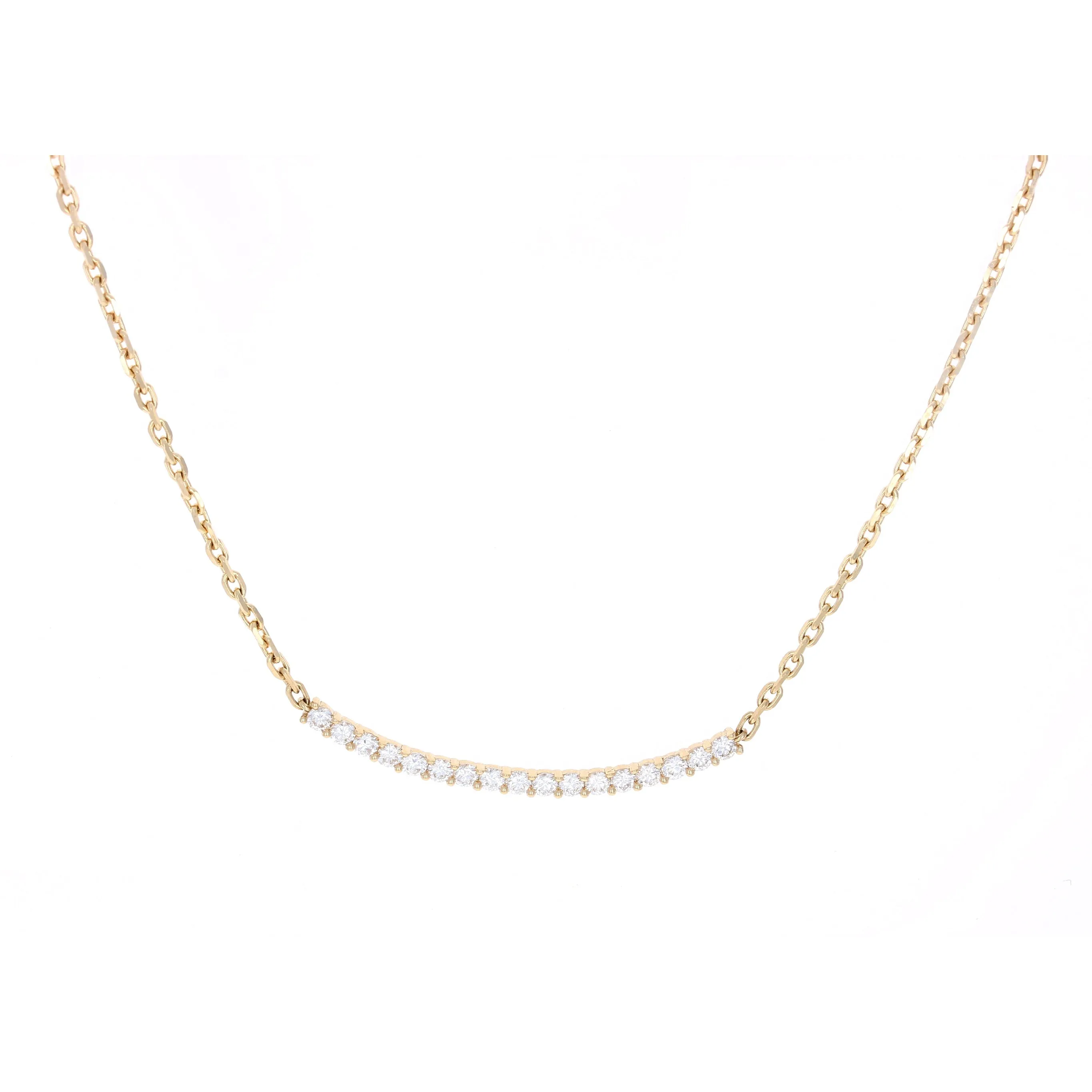Diamond Curved Bar Necklace