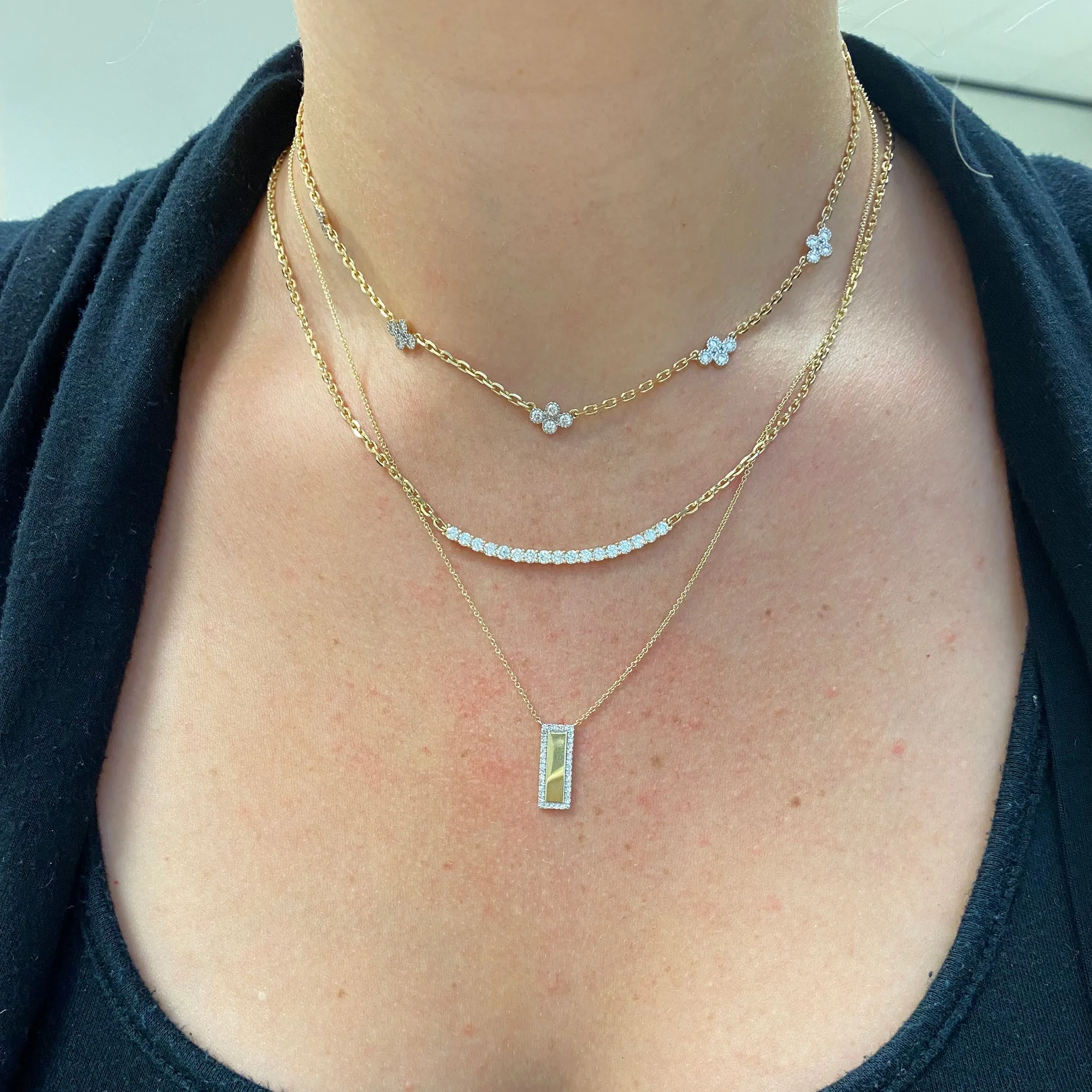 Diamond Curved Bar Necklace