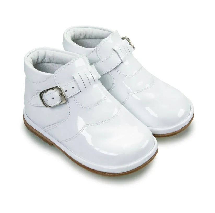 Diego White Patent Boot
