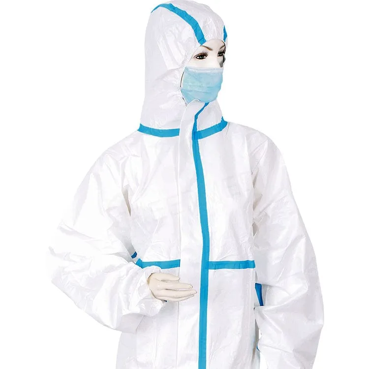 Disposable SMS Blue Stripe Safety Coverall