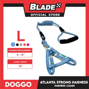 Doggo Atlanta Strong Harness and Leash Set Large (Blue)