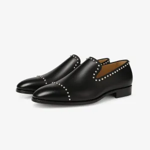 Domoir | Black Suede Round-Toe Loafers
