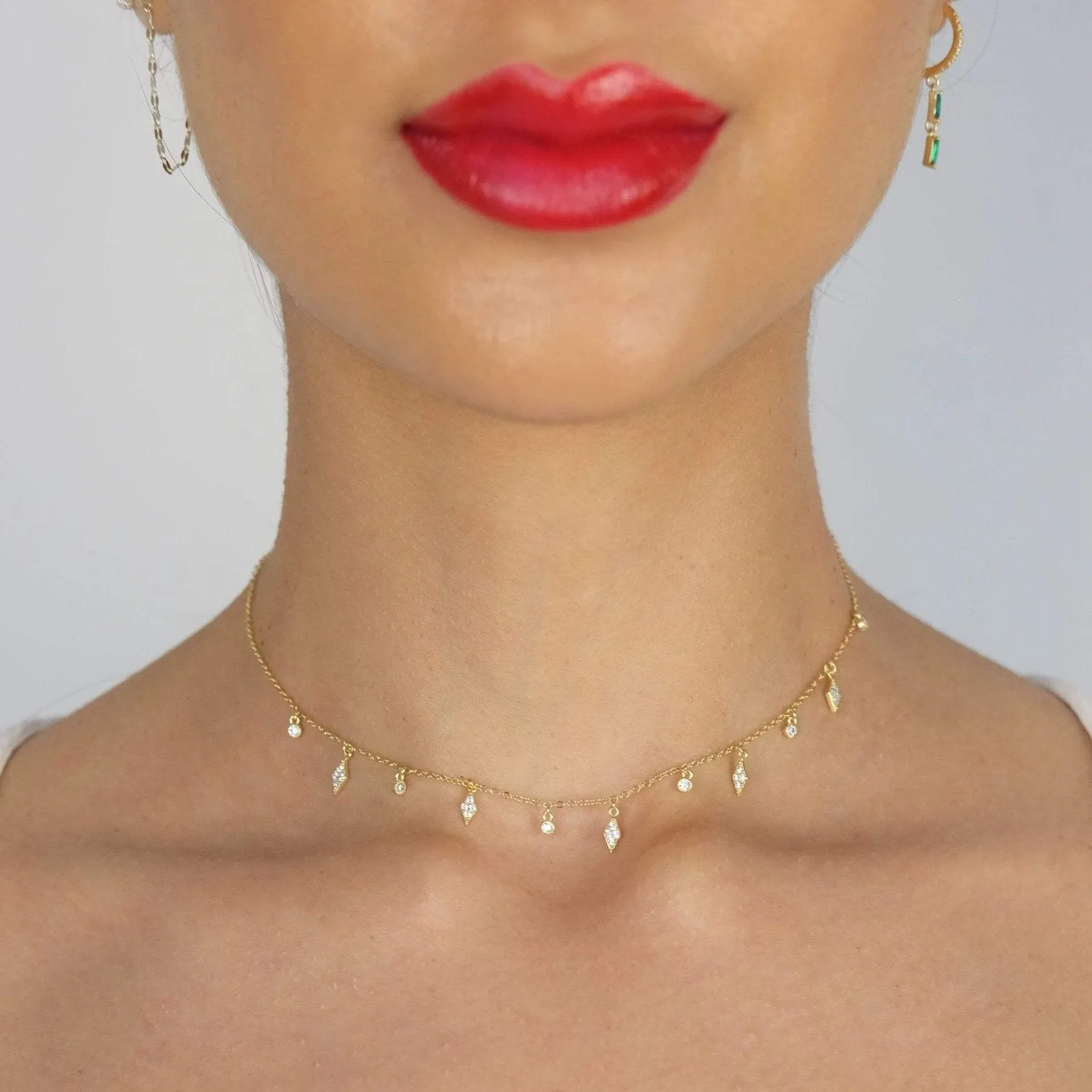 Dot Hanging Choker Necklace