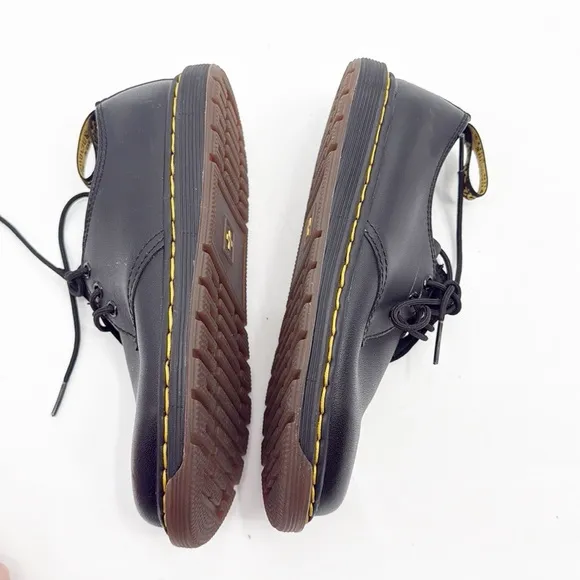 Dr Martens Cavendish Black Leather Flats Youth Junior size 1 Lace Up Loafer NWOT
