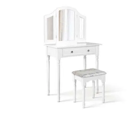 Dressing Table Stool Mirror Drawer Makeup Jewellery Cabinet Organizer