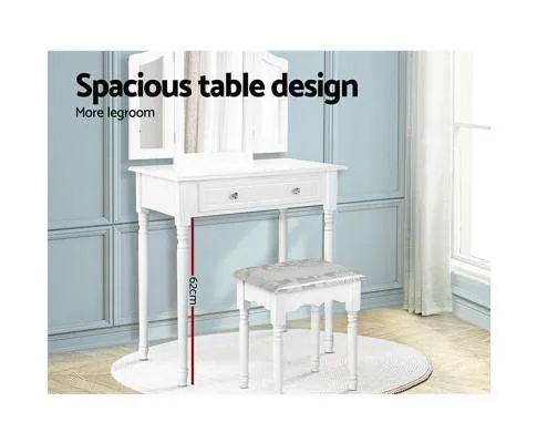 Dressing Table Stool Mirror Drawer Makeup Jewellery Cabinet Organizer