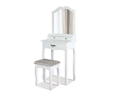 Dressing Table Stool Mirror Drawer Makeup Jewellery Cabinet White Desk