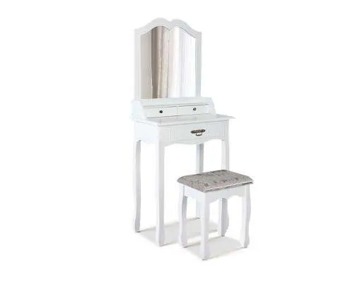 Dressing Table Stool Mirror Drawer Makeup Jewellery Cabinet White Desk