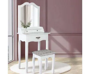 Dressing Table Stool Mirror Drawer Makeup Jewellery Cabinet White Desk