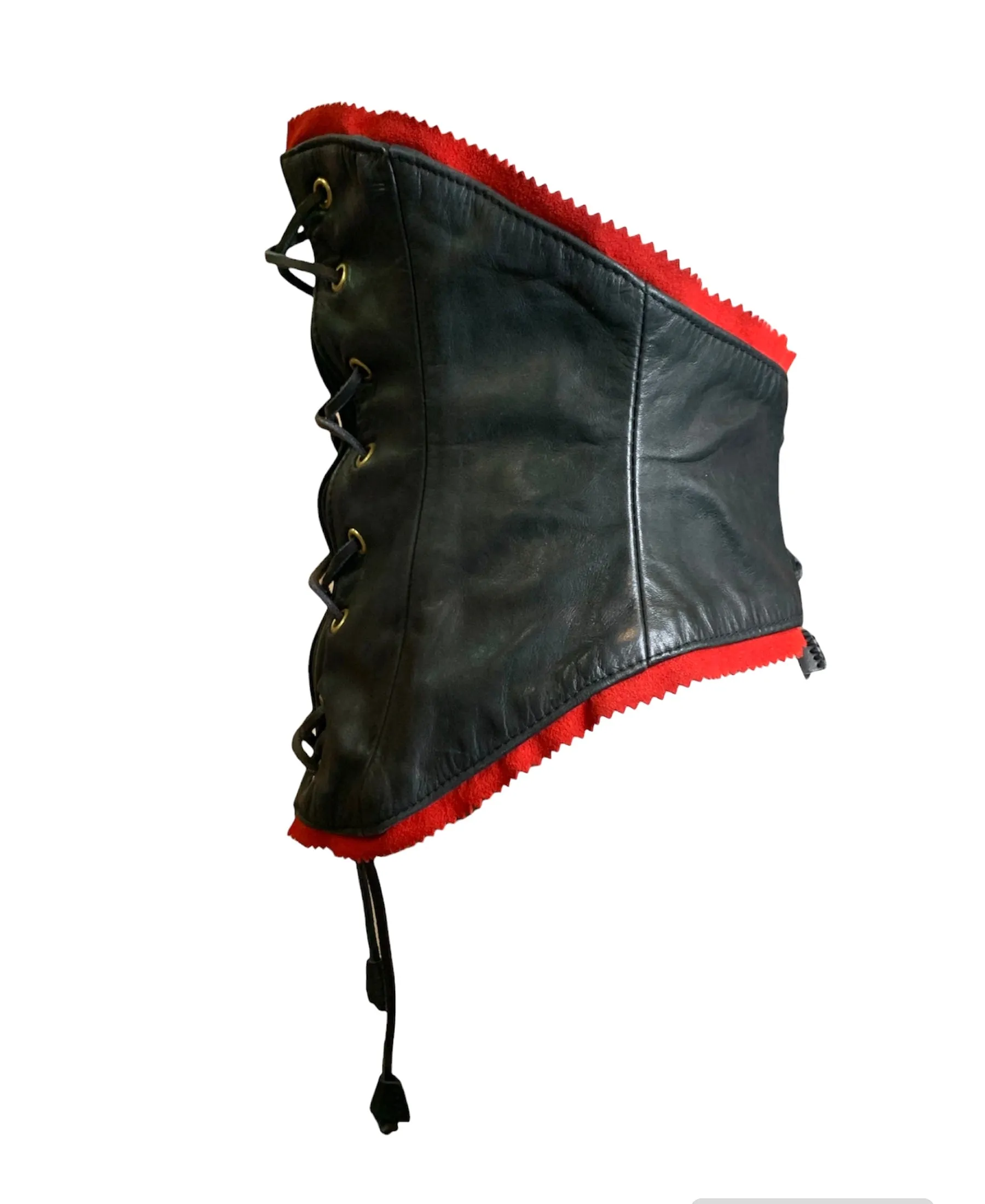 DSquared2 Black & Red Leather Corset Bustier