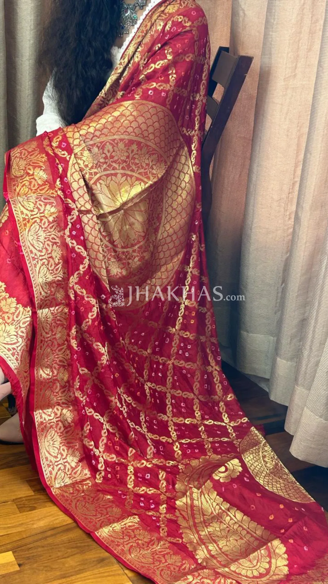 Dulhan Red Banarasi Gharchola Soft Silk Dupatta