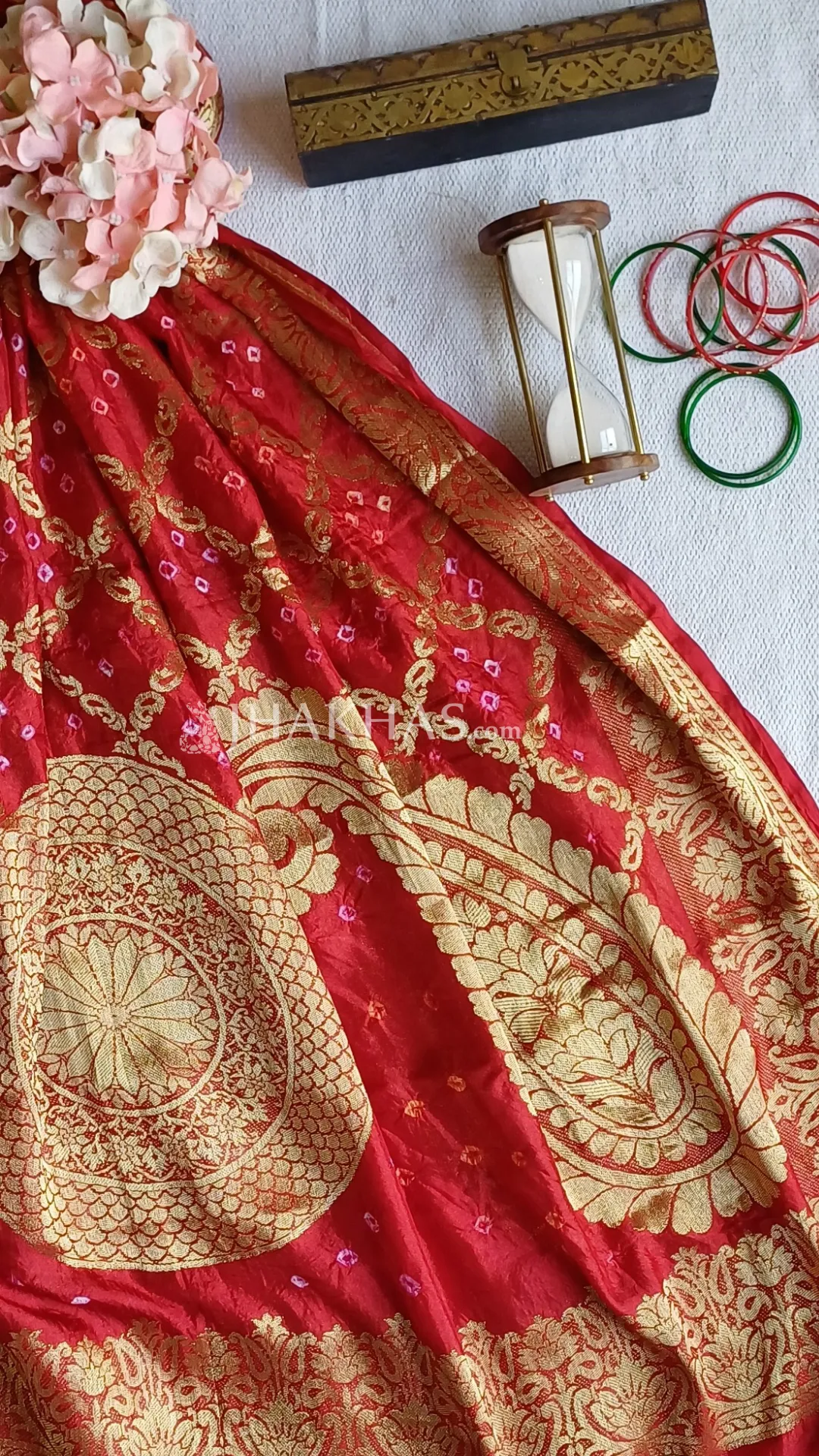 Dulhan Red Banarasi Gharchola Soft Silk Dupatta