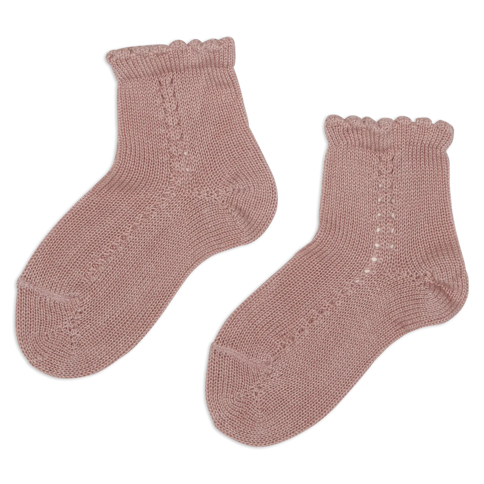 DUSTY PINK OPENWORK THICK SHORT SOCKS