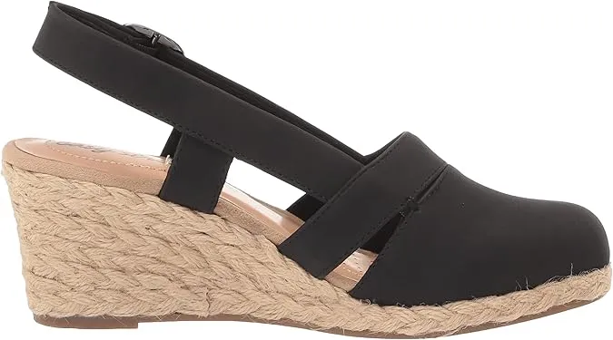 Easy Street Super Flex Zone 9 1/2 Black M, Women's Stargaze Wedge Sandal