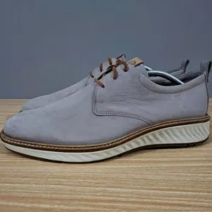 Ecco Derby ST.1 Hybrid Plain Toe Sneaker Mens Shoe Moon Rock Gray Leather Sz 10