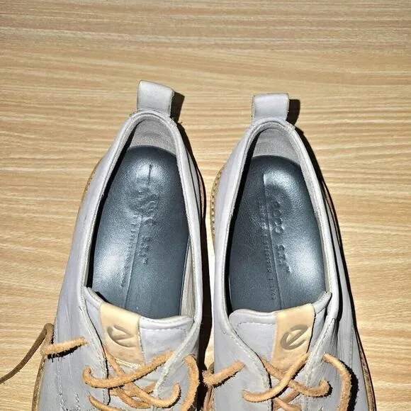 Ecco Derby ST.1 Hybrid Plain Toe Sneaker Mens Shoe Moon Rock Gray Leather Sz 10