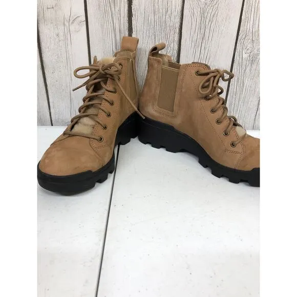 Eileen Fisher Suede Lace up Ankle Boot Size 6.5