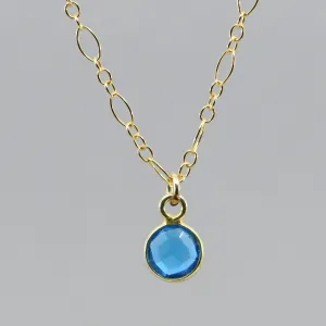 Electric Blue Apatite Pendant | Adjustable Gold-Filled Chain Necklace