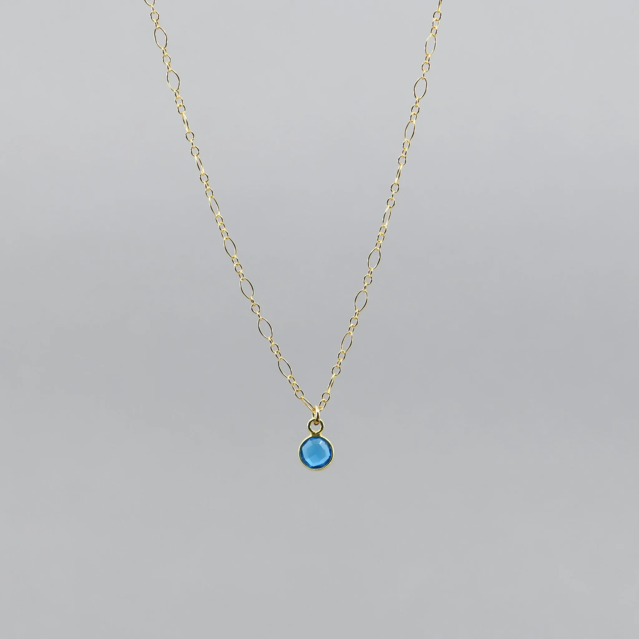 Electric Blue Apatite Pendant | Adjustable Gold-Filled Chain Necklace