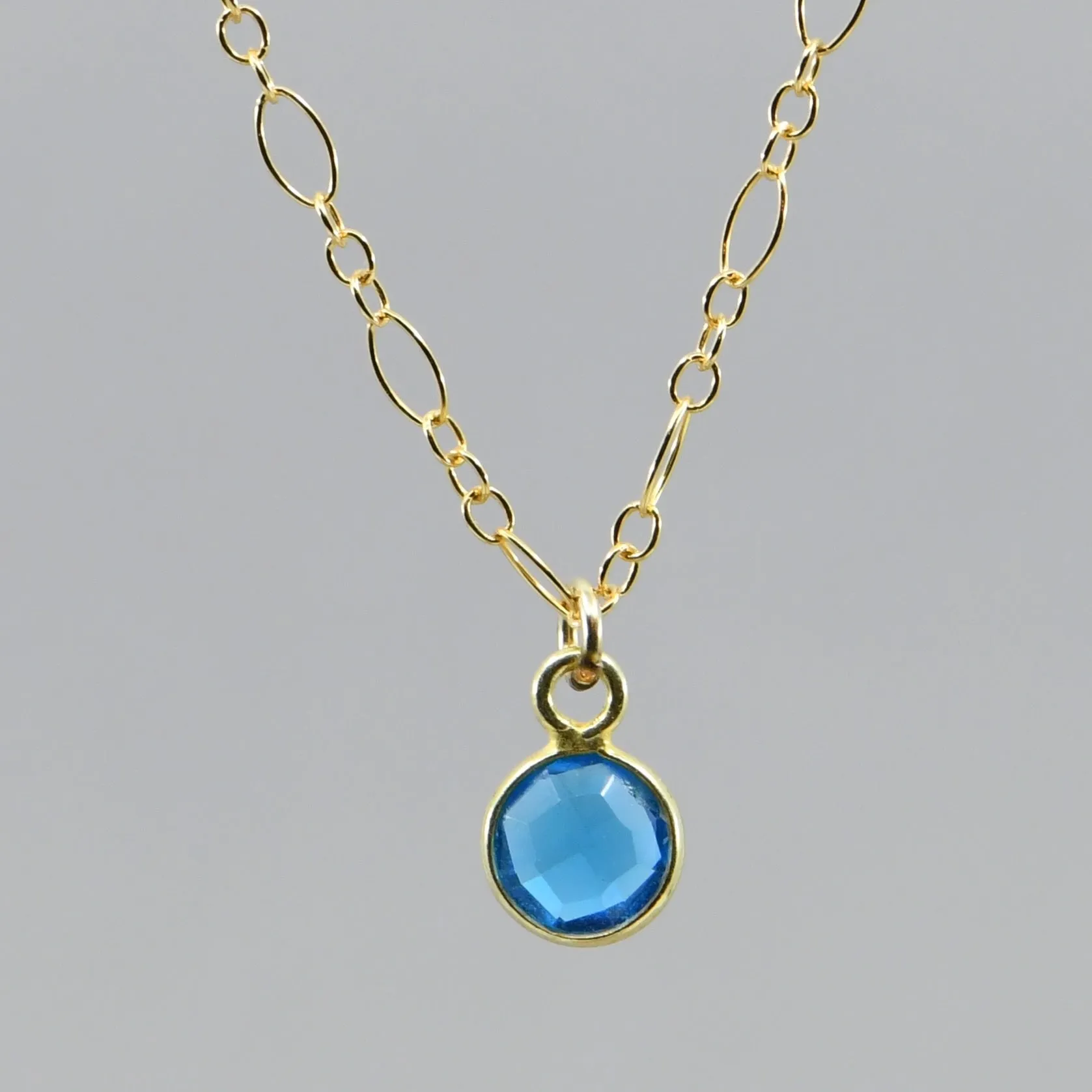 Electric Blue Apatite Pendant | Adjustable Gold-Filled Chain Necklace