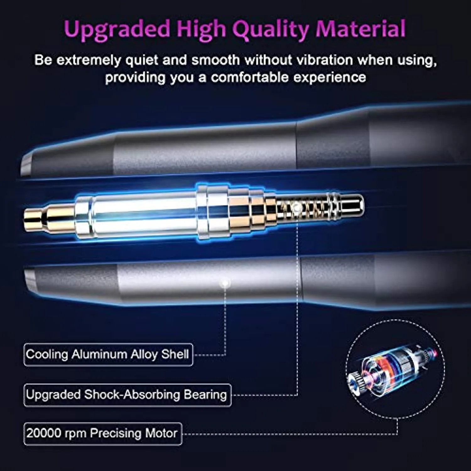 Electric Nail Drill- Professional Portable Manicure Pedicure E-File Kit with Acrylic Fake Nail Clipper for Shaping, Polishing, Removing Acrylic Gel Nails