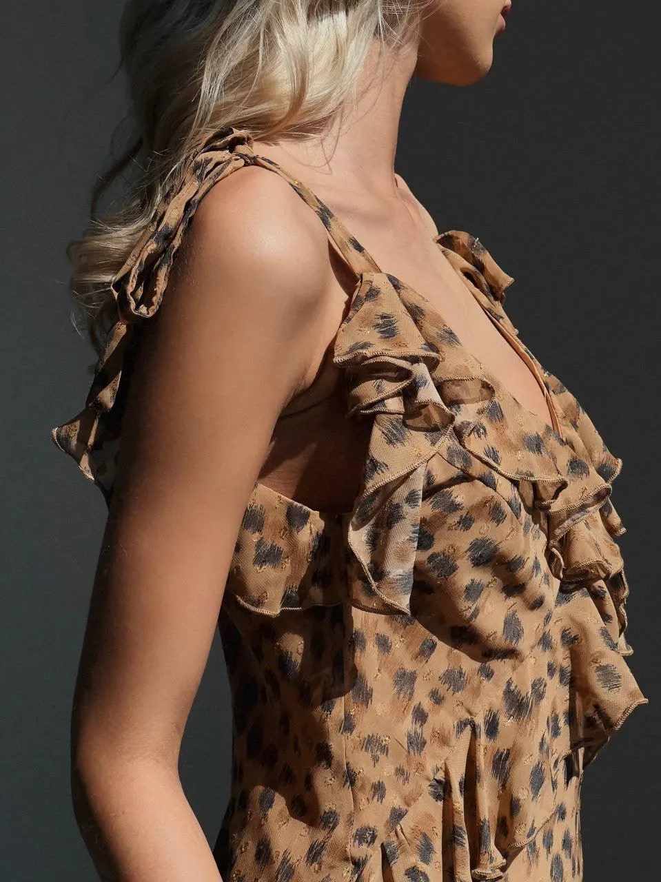 Elegant Leopard Print Maxi Dress