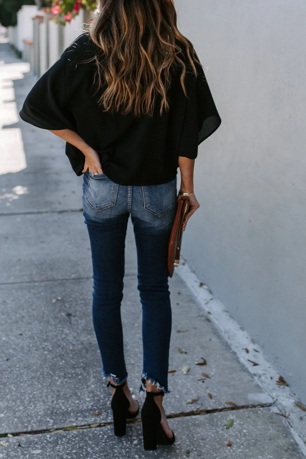 Elton Drape Blouse - Black