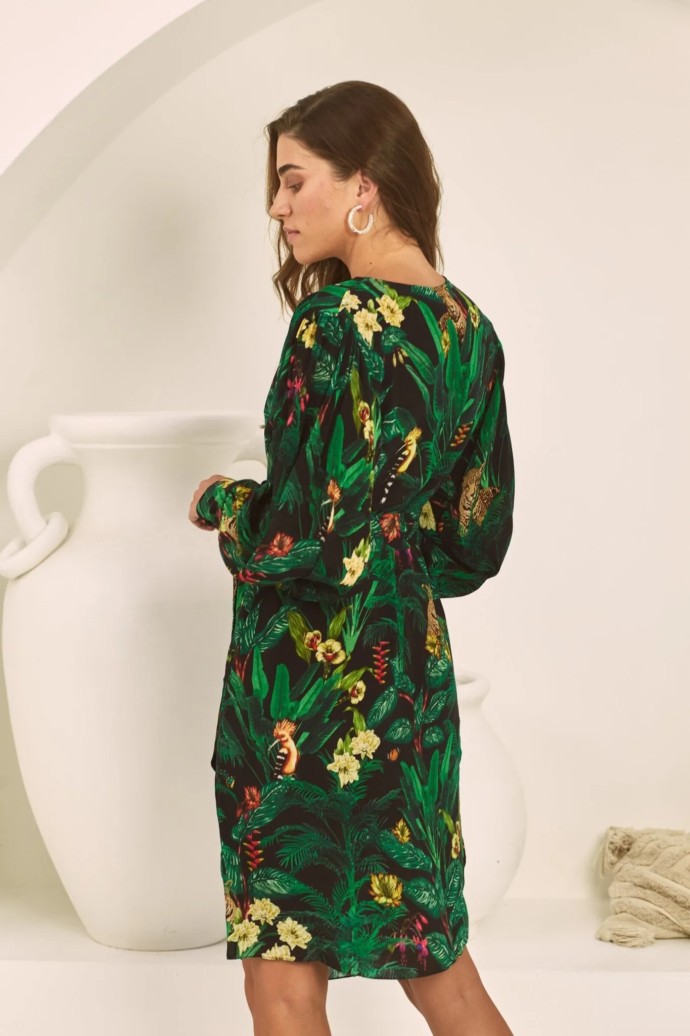 EMERALD QUEEN SHORT DRESS W CUFF SLEEVES