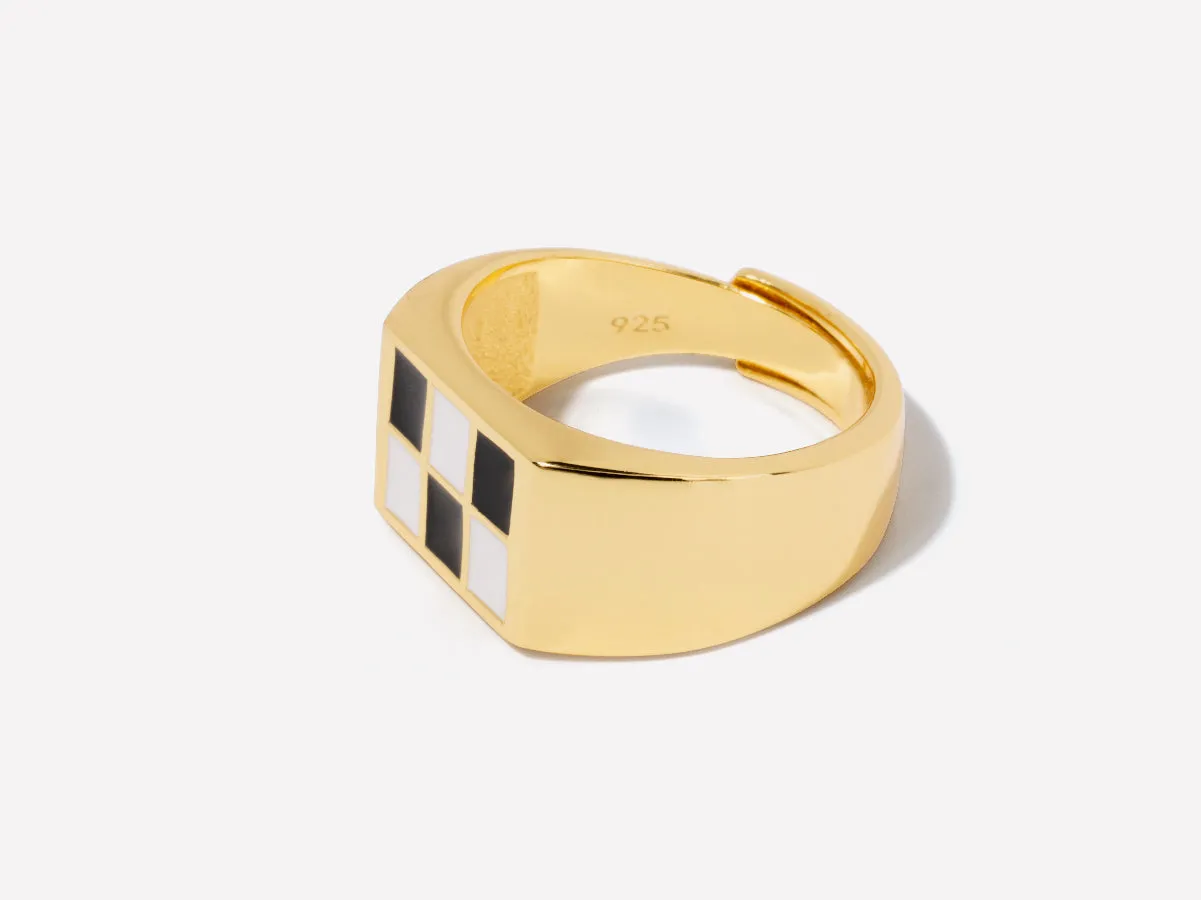 Enamel Checker Ring