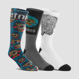 Etnies Thomas Hooper Crew Socks 3 Pack Black/White/Grey