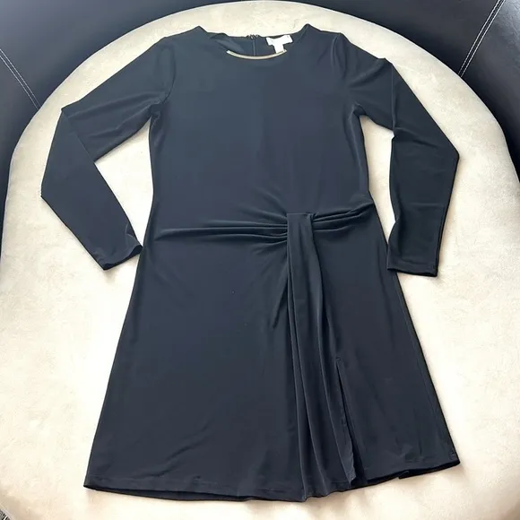 EUC Michael Kors Black Faux Wrap Dress M - Sleek &amp; Sophisticated