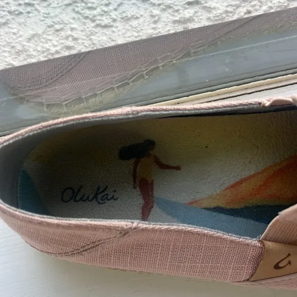 EUC OluKaui Kaula Pa’a Kapa rose sea salt slip on espadrilles size 8