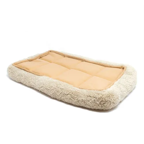 Extra-Small Dog or Cat Bed Faux Fur Plush Beige Padded Mat