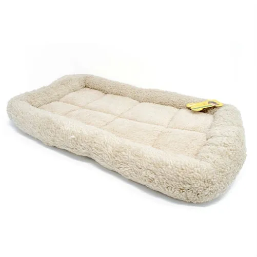 Extra-Small Dog or Cat Bed Faux Fur Plush Beige Padded Mat