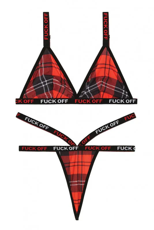 F Off Bralette & Thong Set - L/xl