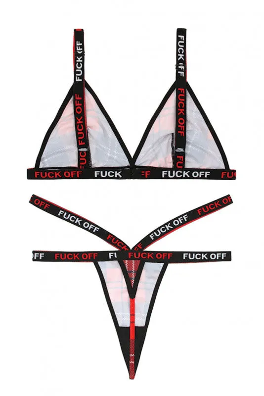 F Off Bralette & Thong Set - S/m