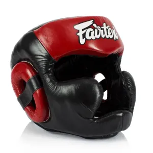 Fairtex Black-Red Full Coverage Head Guard