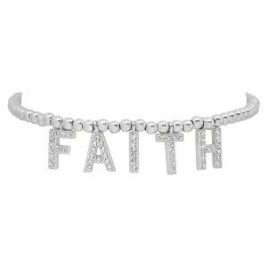 FAITH STRETCH BRACELET, SILVER
