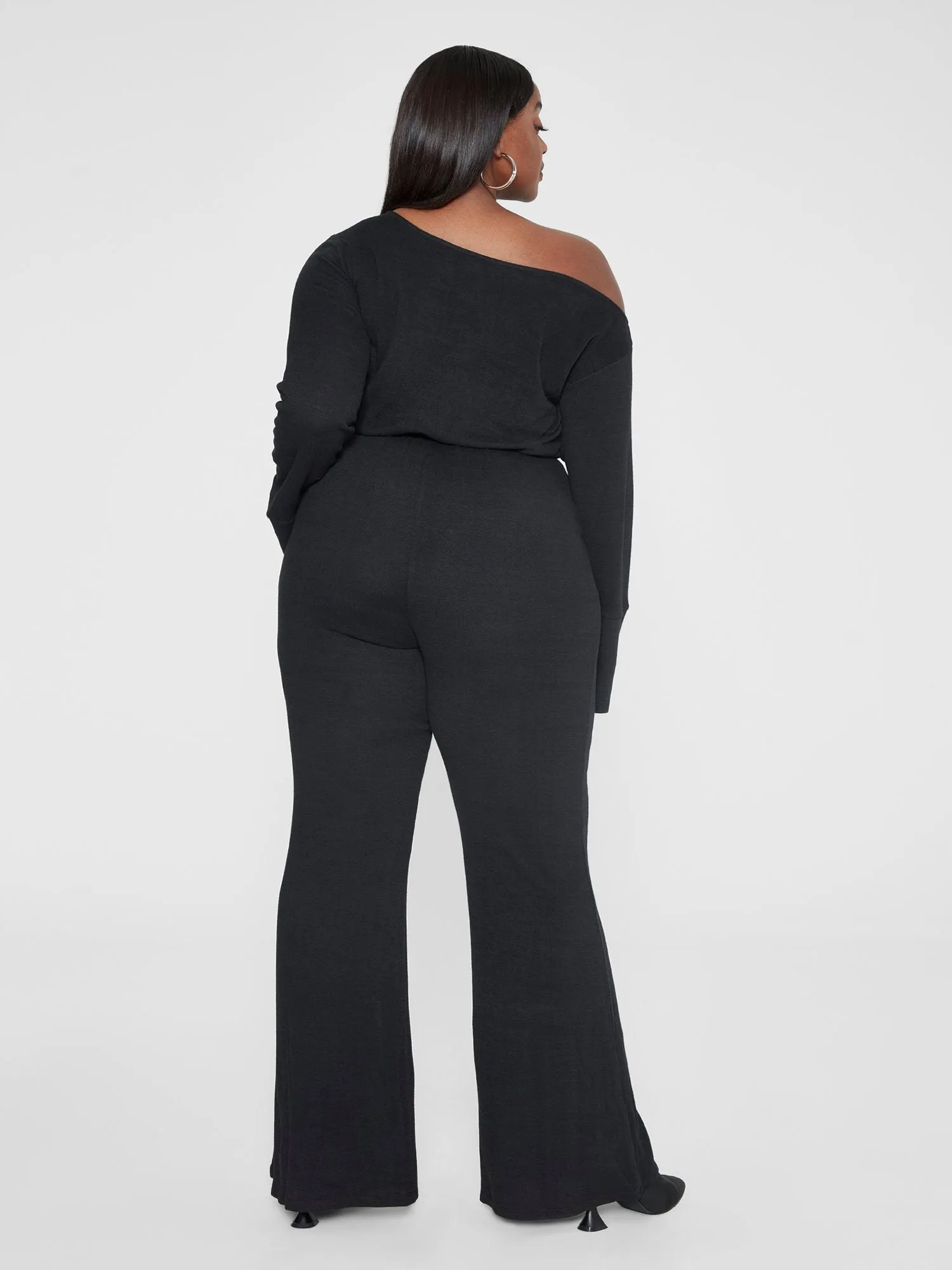 Fashion To Figure - Cammie Off Shoulder Knit Jumpsuit - Gabi Fresh x FTF
